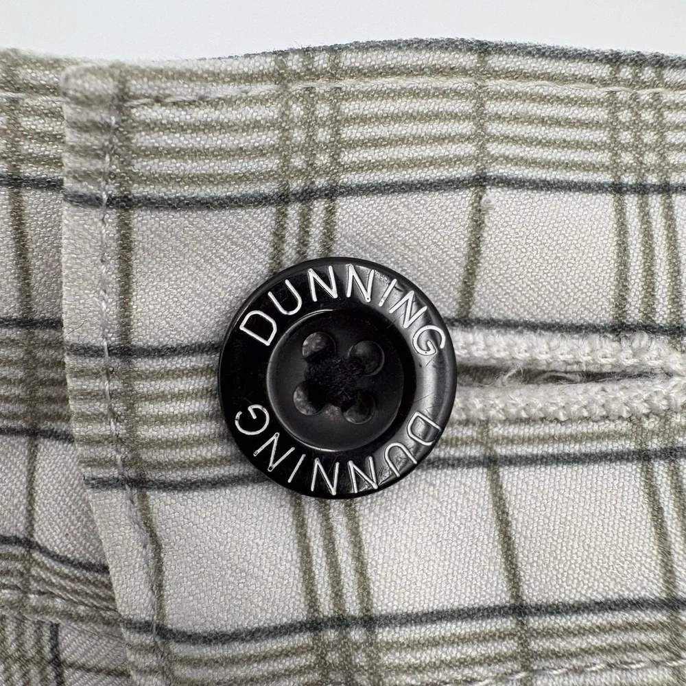 Dunning Golf Shorts Mens 42 Gray‎ Plaid Performance Stretch Flawed Read
